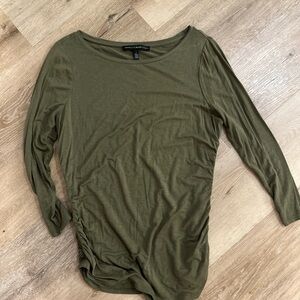 White House Black Market Olive Long Sleeve Top
